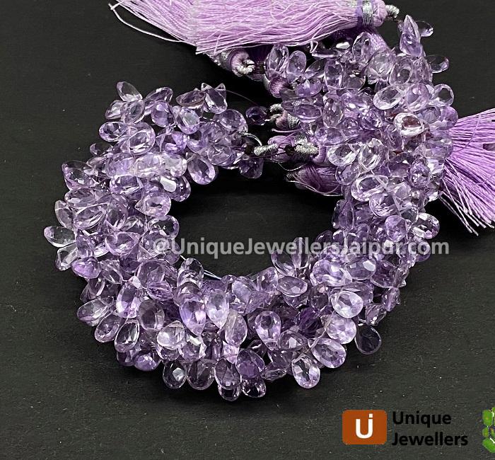 Pink Amethyst Cut Pear Beads