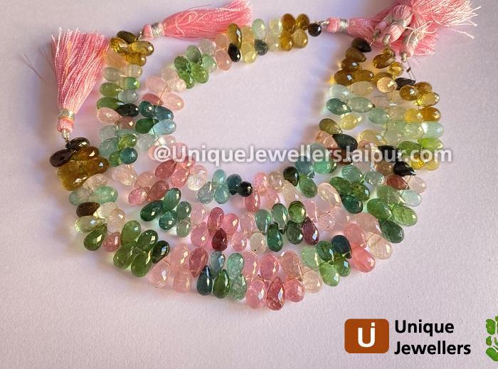 Afghani Tourmaline Faceted Drop Beads