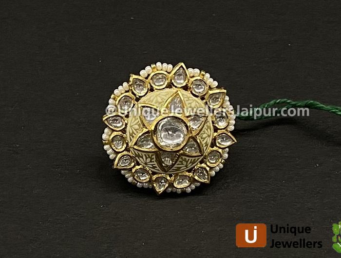 18K Kunda Meena Jewellery Setted With Diamond & Colour Stones