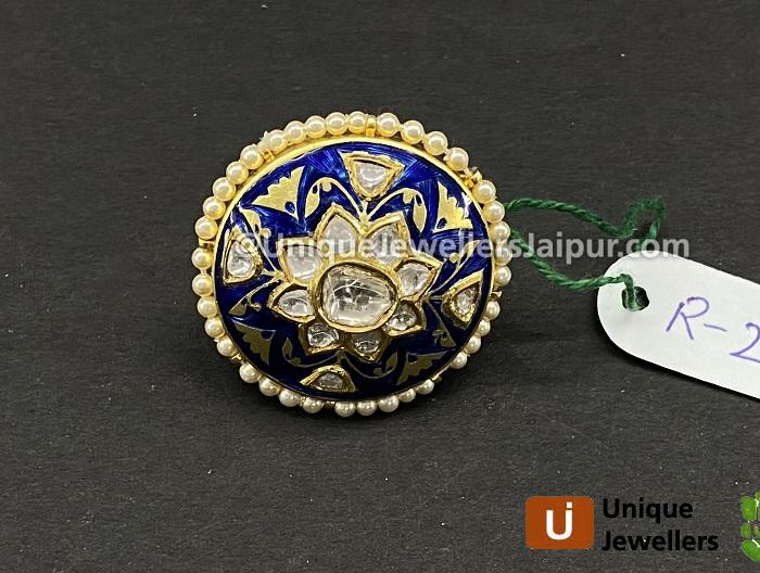 18K Kunda Meena Jewellery Setted With Diamond & Colour Stones