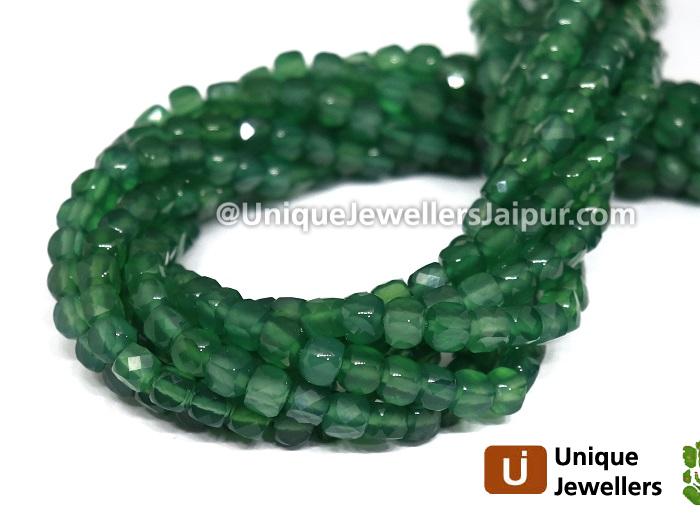 Green Onyx Micro Cut Cube Beads