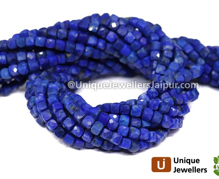 Lapis Micro Cut Cube Beads