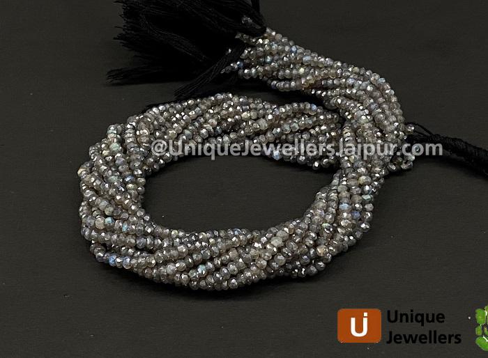 Labradorite Coated Faceted Roundelle Beads