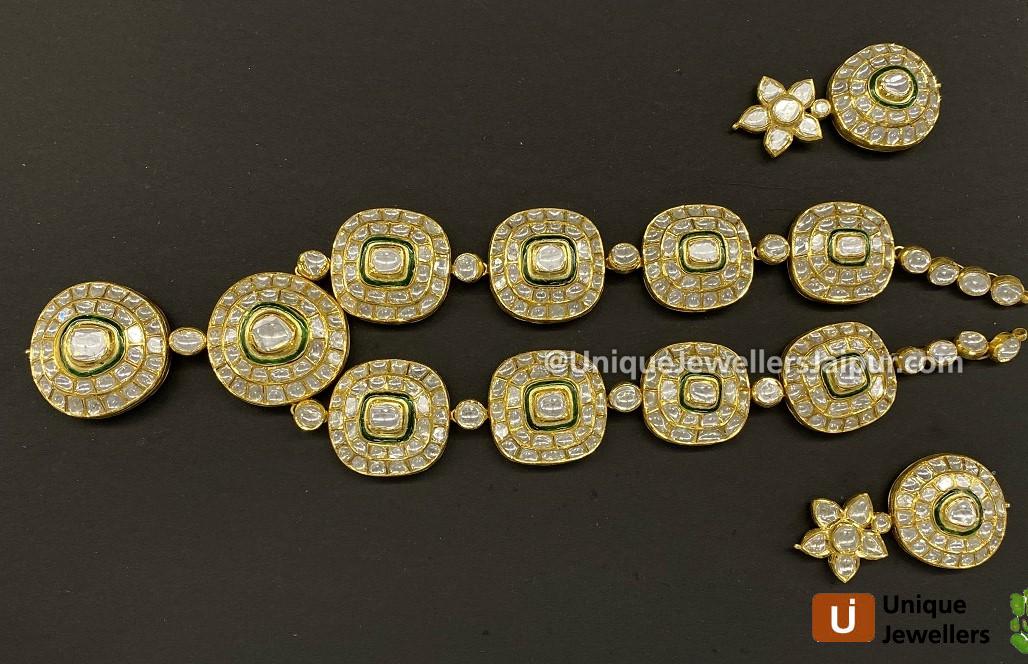 18K Kunda Meena Jewellery Setted With Diamond & Colour Stones