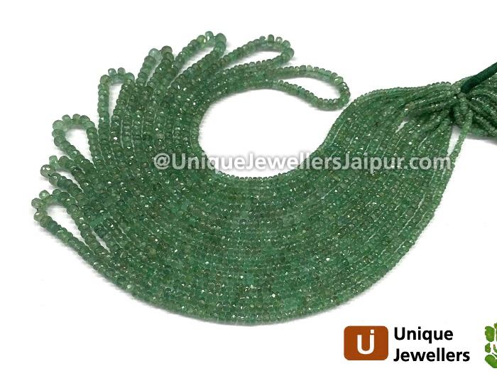 Emerald Faceted Roundelle Beads