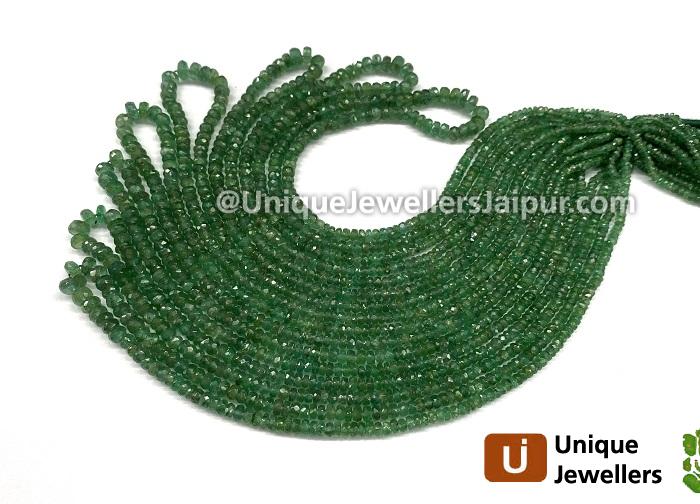 Emerald Faceted Roundelle Beads