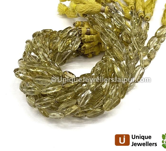 Beer Quartz Faceted Long Oval Beads