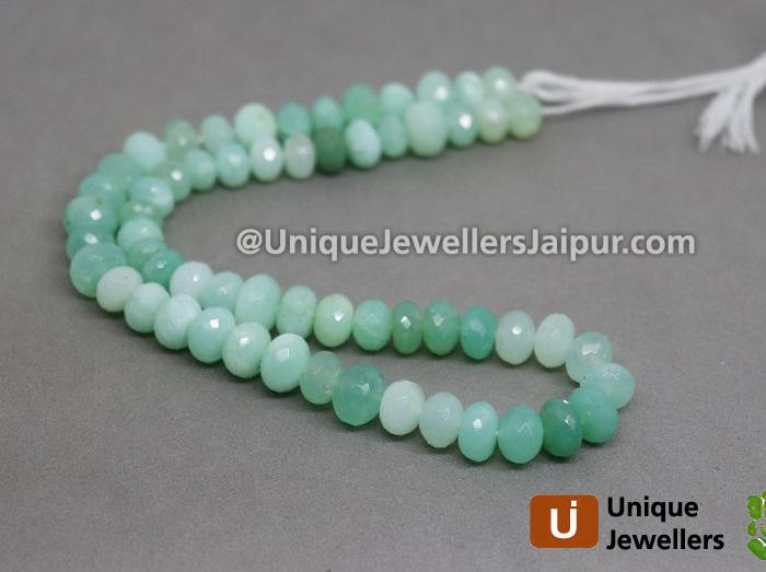 Green Opal Far Faceted Roundelle Beads