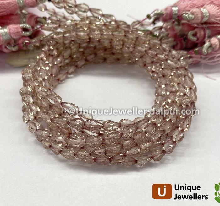Pink Topaz Faceted Drop Beads