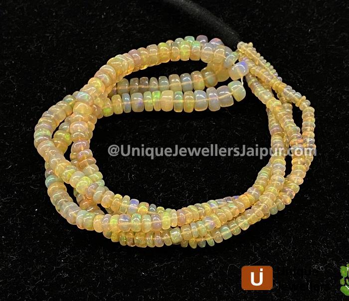 Orange Ethiopian Opal Smooth Roundelle Beads