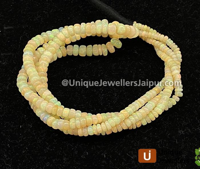 Yellow Ethiopian Opal Smooth Roundelle Beads