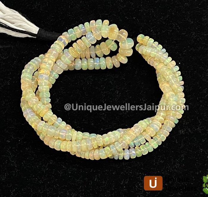 Yellow Ethiopian Opal Far Smooth Roundelle Beads