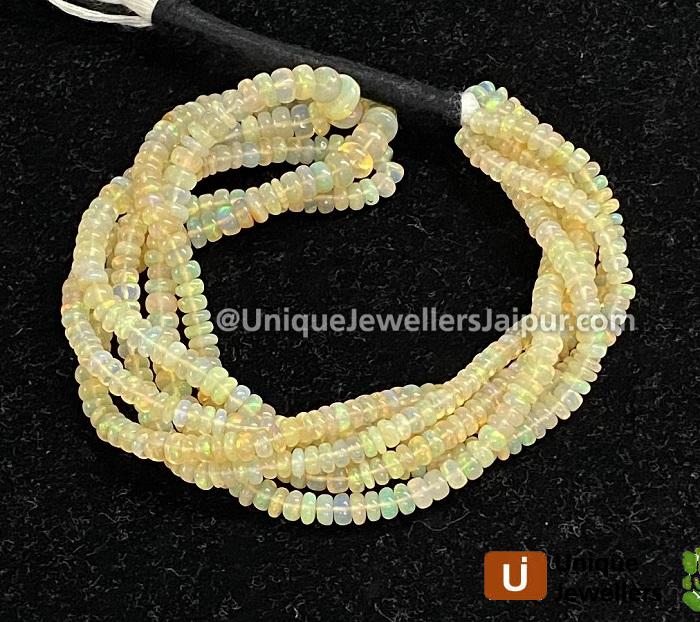 Yellow Ethiopian Opal Smooth Roundelle Beads