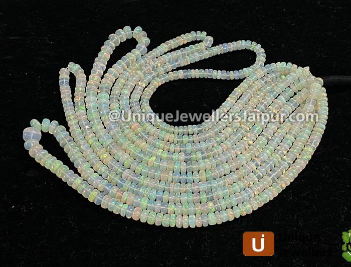 Off White Ethiopian Opal Far Smooth Roundelle Beads