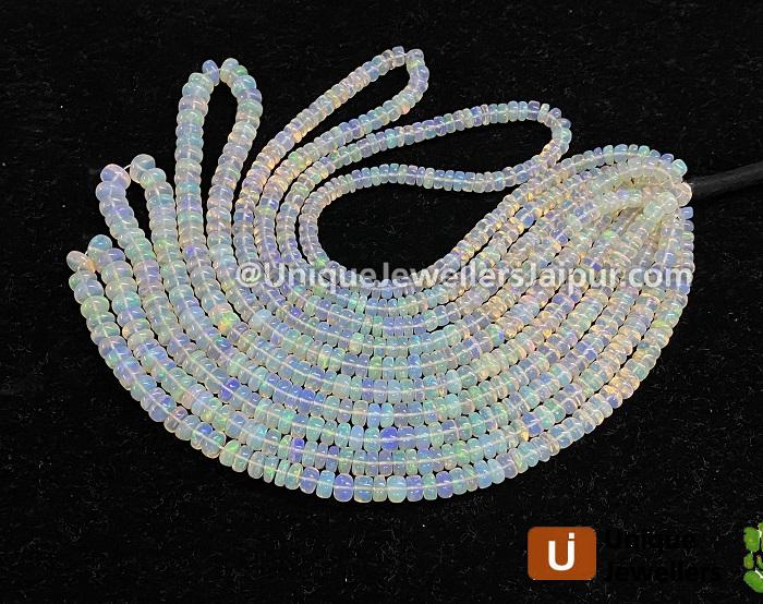 White Ethiopian Opal Far Smooth Roundelle Beads