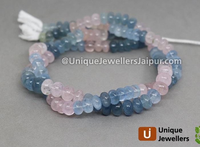 Multi Milky Aquamarine Far Smooth Roundelle Beads