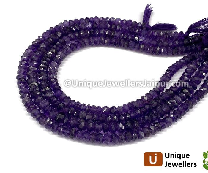 Amethyst Far Faceted Roundelle Beads