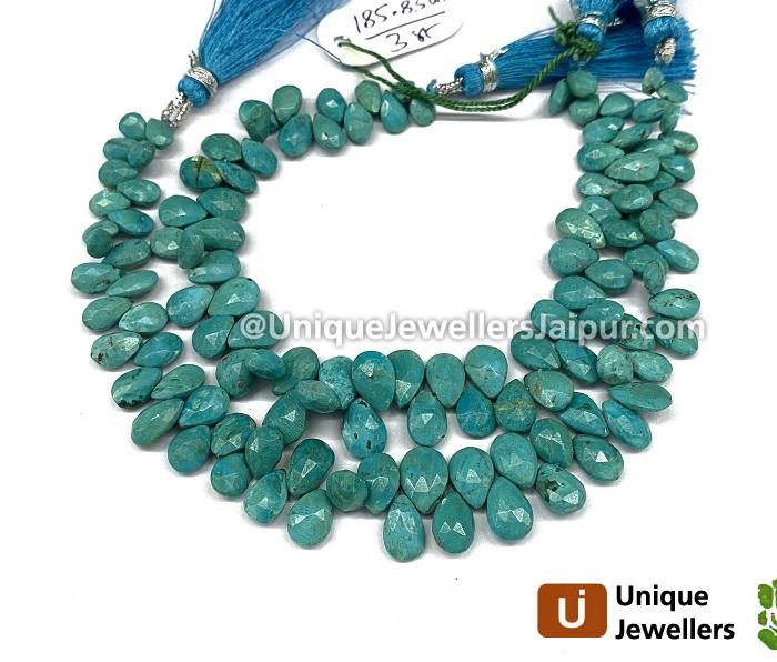 Sky Blue Chrysocolla Faceted Pear Beads