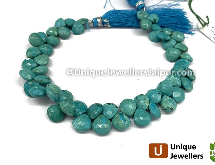 Sky Blue Chrysocolla Faceted Heart Beads