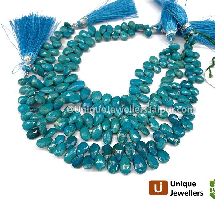 Deep Blue Chrysocolla Faceted Pear Beads