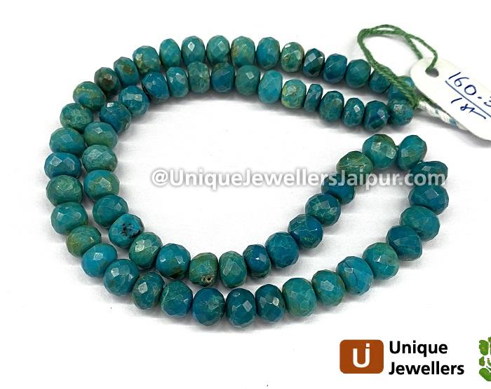 Blue Chrysocolla Far Faceted Roundelle Beads