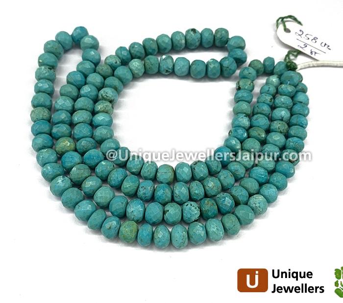 Sky Blue Chrysocolla Far Faceted Roundelle Beads