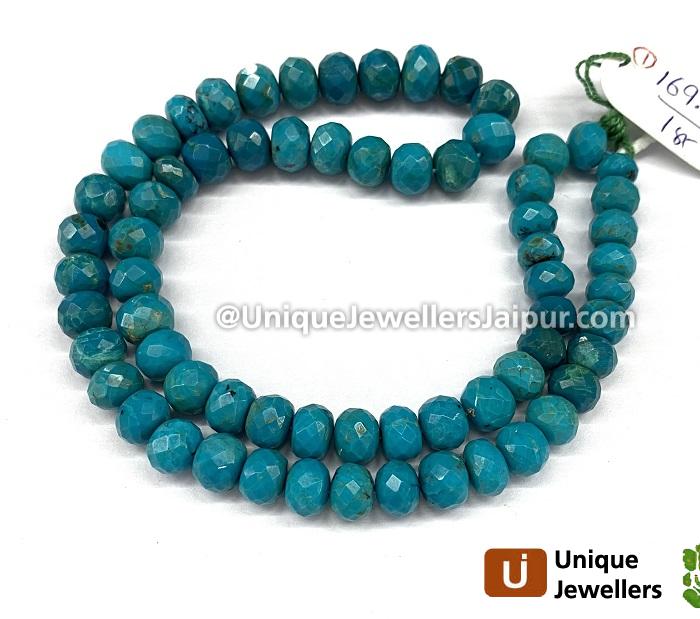 Deep Blue Chrysocolla Far Faceted Roundelle Beads