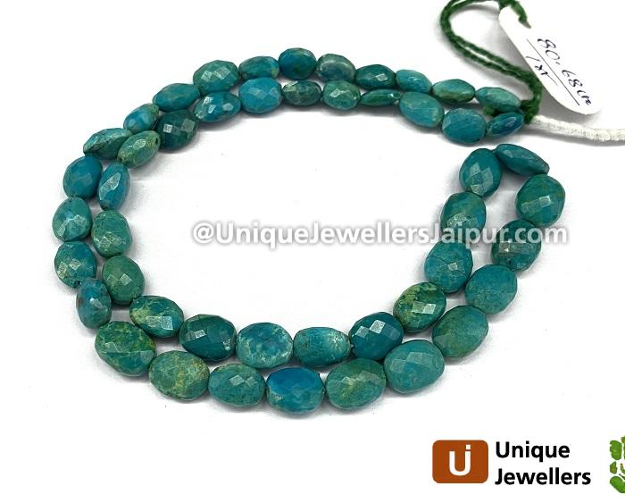 Blue Chrysocolla Faceted Oval Beads