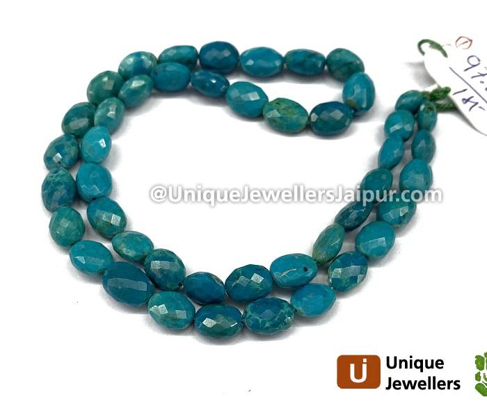 Deep Blue Chrysocolla Faceted Oval Beads