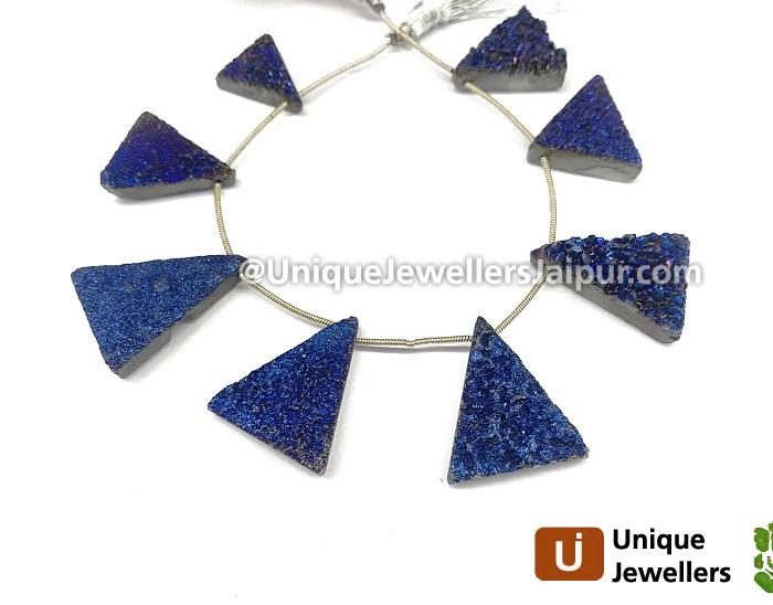 Tanzanite Blue Druzy Triangle