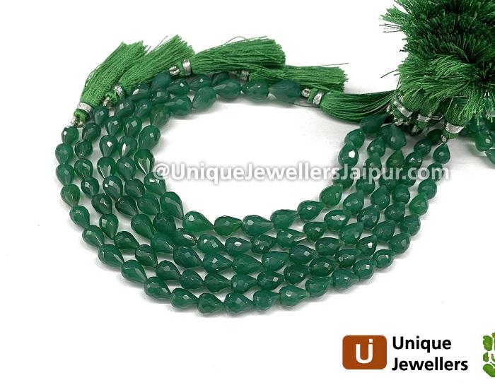 Green Onyx Faceted Drop Beads