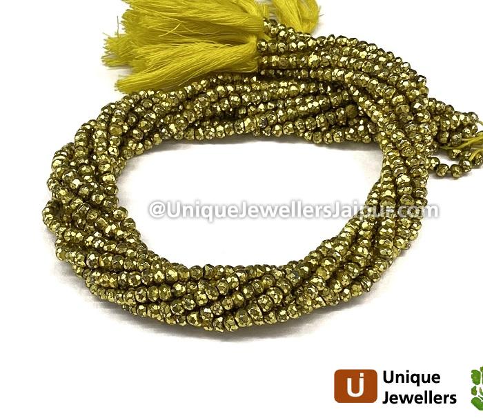 Victorian Gold Pyrite Faceted Roundelle Beads
