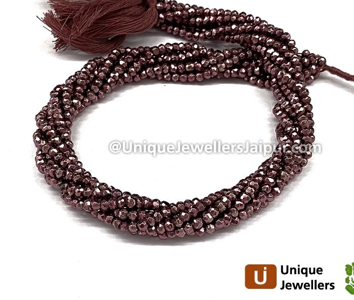 Wine Pyrite Faceted Roundelle Beads