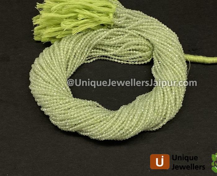 Prehnite Micro Cut Round Beads