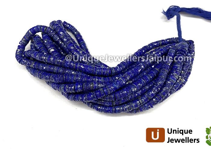 Lapis Faceted Tyre Beads