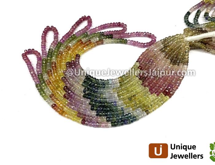 Multi Sapphire Faceted Roundelle Beads