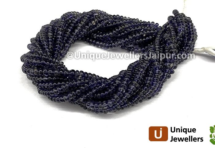 Iolite Smooth Roundelle Beads