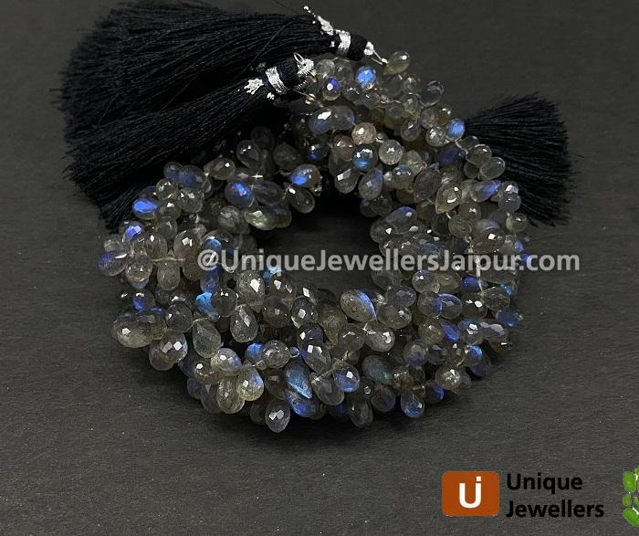 Labradorite Faceted Drops Beads