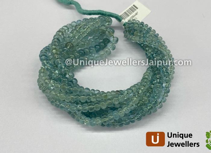 Green Aquamarine Smooth Roundelle Beads