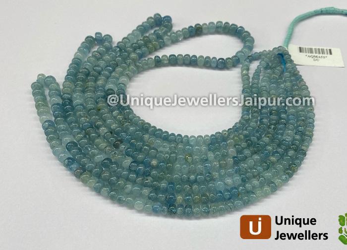 Milky Aquamarine Smooth Roundelle Beads