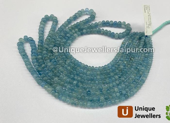 Milky Aquamarine Smooth Roundelle Beads