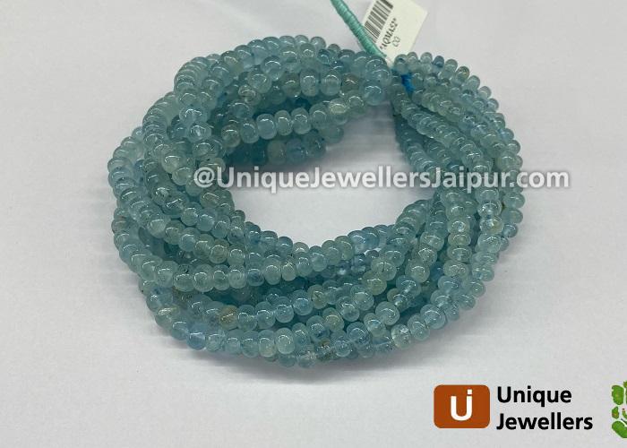 Milky Aquamarine Smooth Roundelle Beads