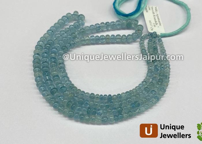 Milky Aquamarine Smooth Roundelle Beads