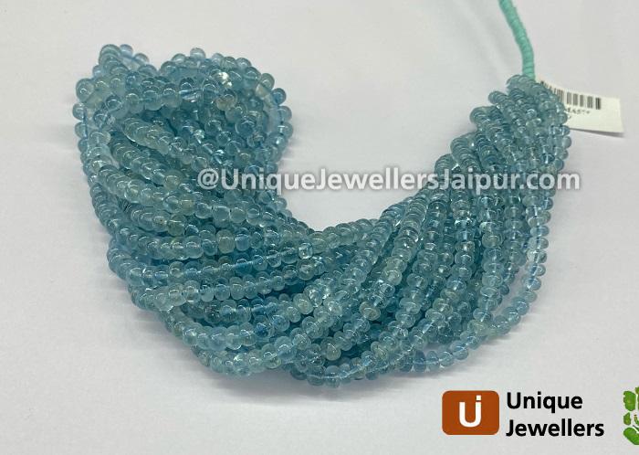 Aquamarine Smooth Roundelle Beads