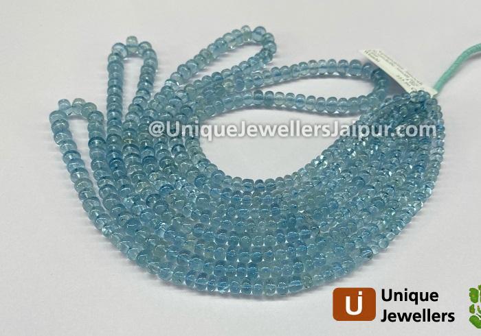 Aquamarine Smooth Roundelle Beads