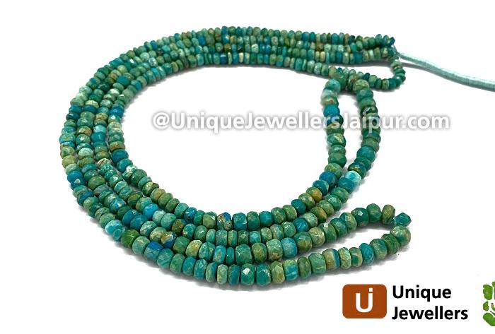 Natural Blue Opalina Faceted Roundelle Beads