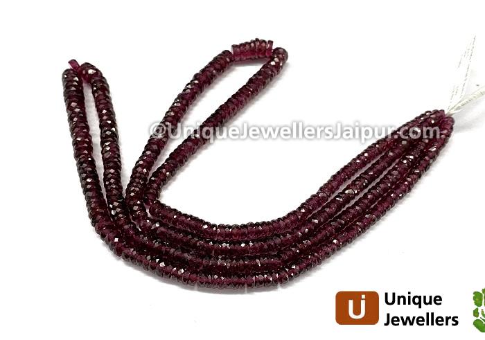 Rhodolite Garnet Faceted Tyre Beads