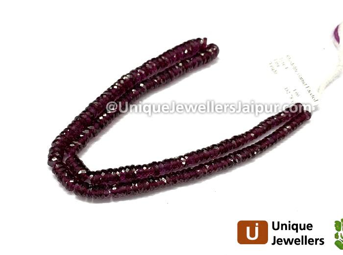 Rhodolite Garnet Faceted Tyre Beads