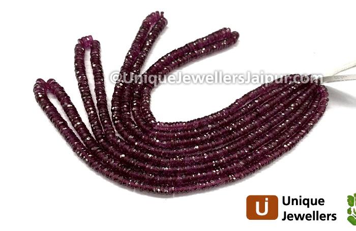 Rhodolite Garnet Faceted Tyre Beads