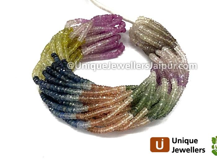 Multi Sapphire Faceted Roundelle Beads